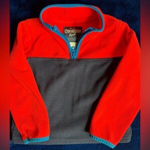OshKosh B'gosh Kids Red Orange and Navy Fleece Pullover 3T Boys